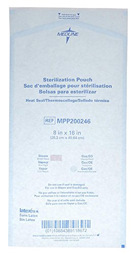 Pouches Sterilization Heat-Seal Steam 8'x16' (200/BX 5BX/CS) by Medline  ID MPP200246